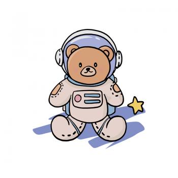 宇航员小熊情侣头像图片